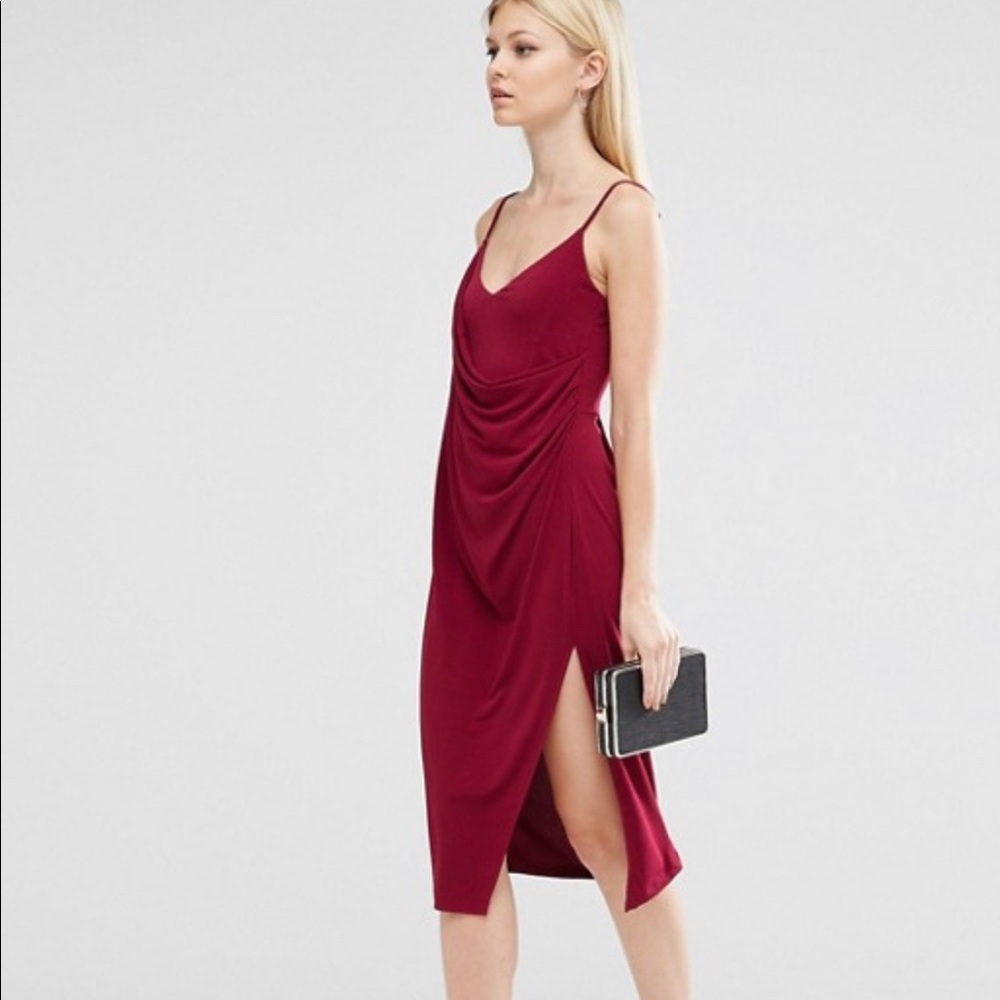 Wrap midi slip dress NWT